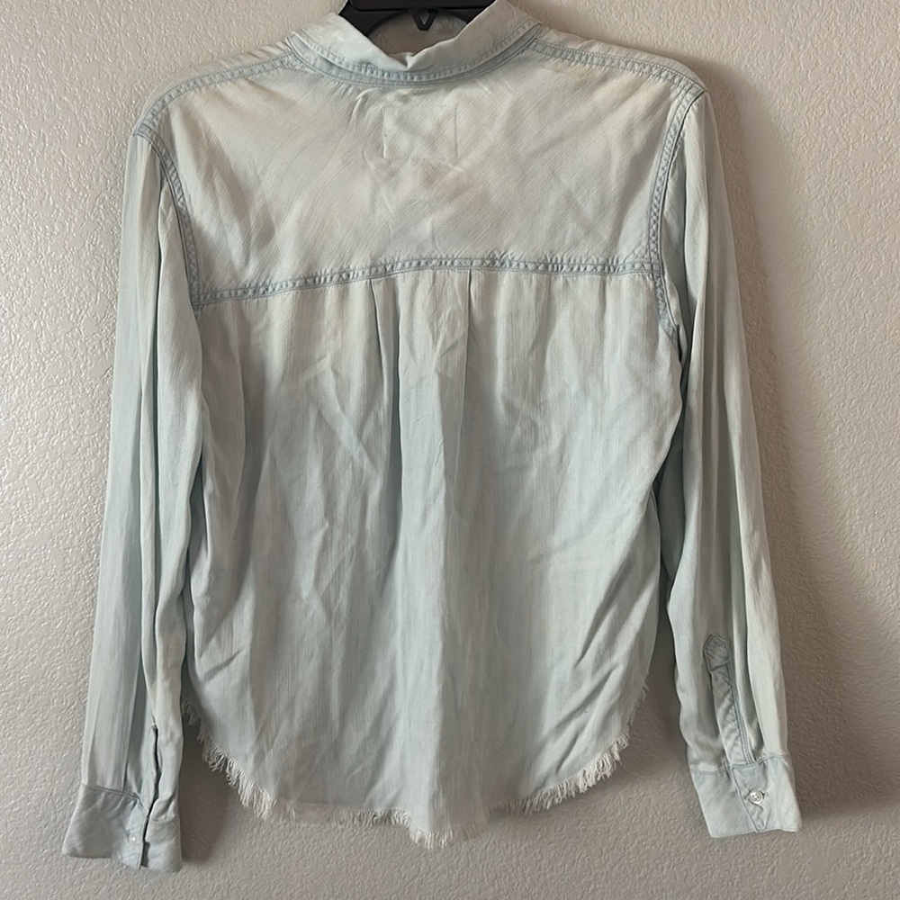Nwot Rails Western Fringe Denim Flannel Size Smal… - image 4